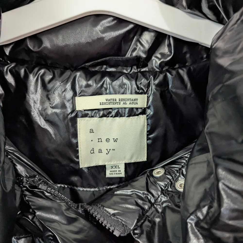 a new day Glossy Black Puffer Coat Xxl - Picture 4 of 7